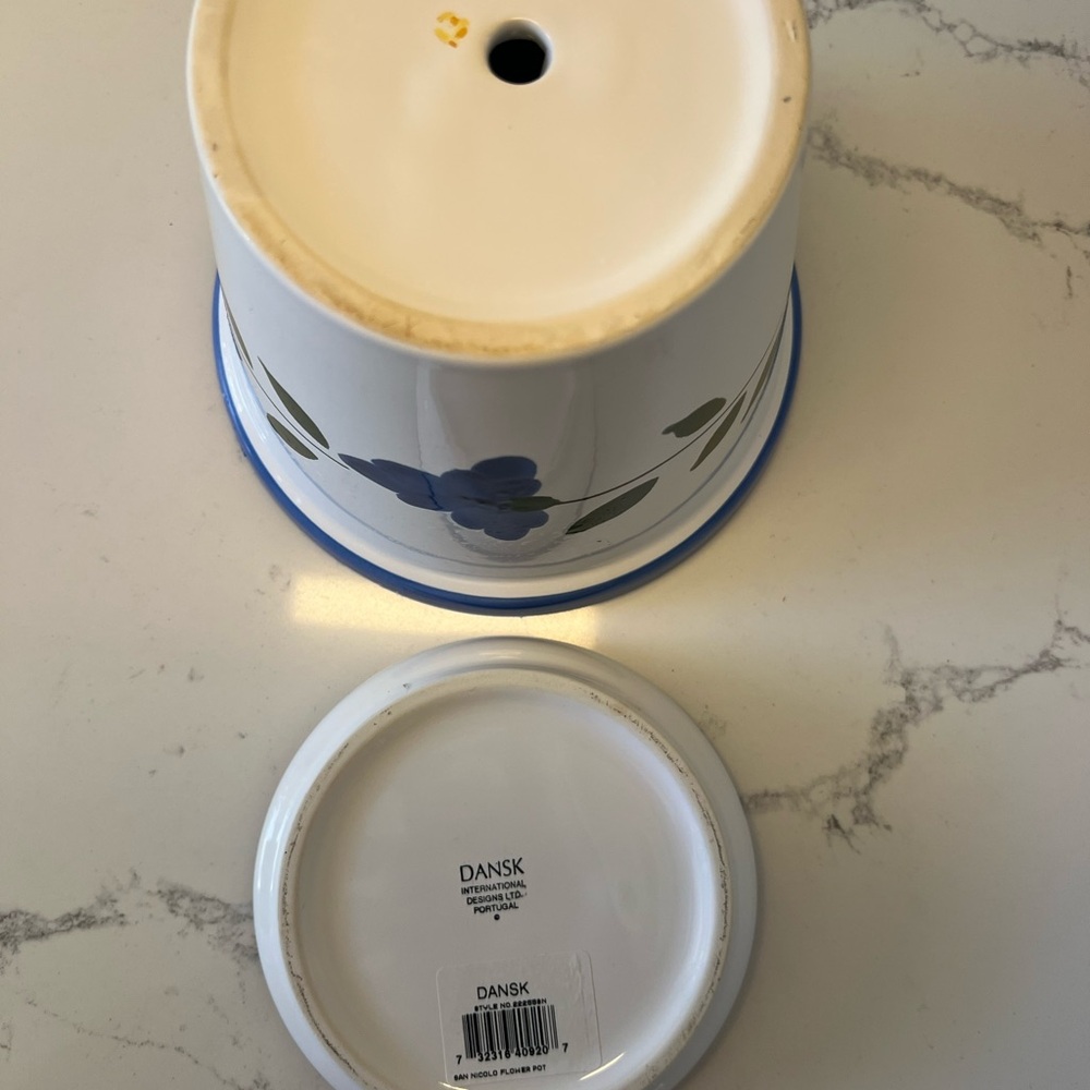 Vintage Dansk San Nicolo Large Flower Pot with Saucer NEW - Picture 4 of 8